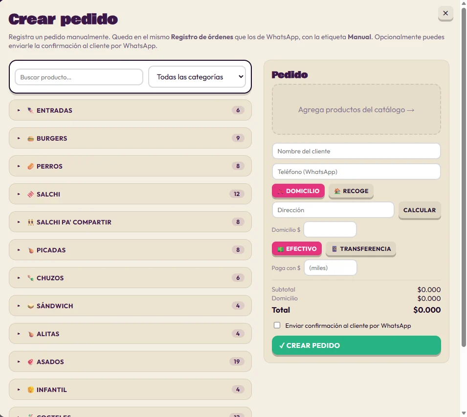 Order builder
